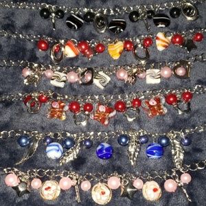 Charm braclet with glass charms